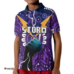 Custom Personalised Storm Rugby Polo Shirt Indigenous With Thunder Go Storm Amazing Aussie