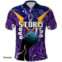 Custom Personalised Storm Rugby Polo Shirt Indigenous With Thunder Go Storm Amazing Aussie
