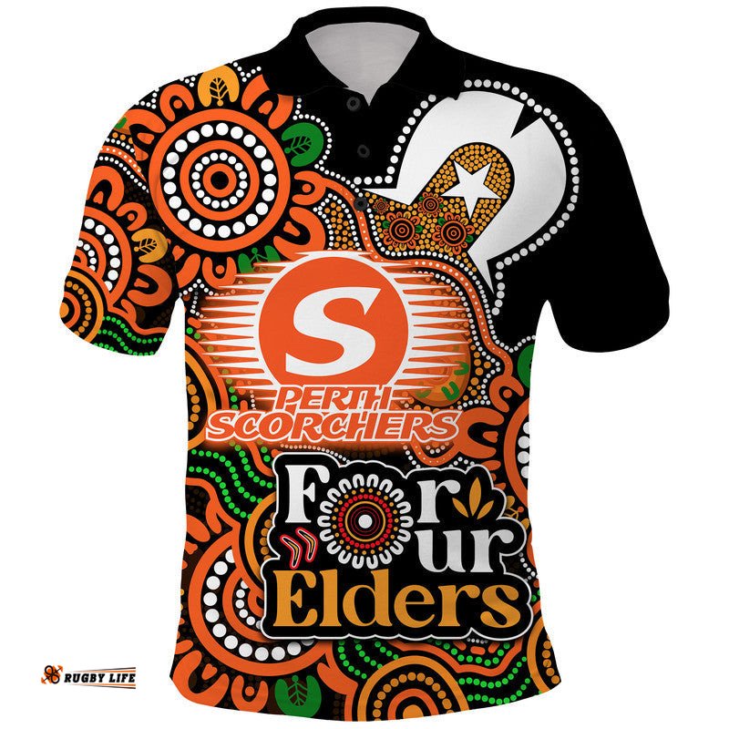 Perth Scorchers Cricket Polo Shirt NAIDOC Torres Strait For Our Elders Amazing Aussie