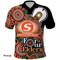 Perth Scorchers Cricket Polo Shirt NAIDOC Torres Strait For Our Elders Amazing Aussie