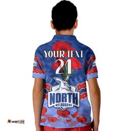 Custom Personalised Kangaroos Football ANZAC Polo Shirt Lest We Forget Amazing Aussie