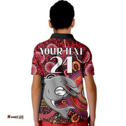 Custom Personalised Dolphins Rugby Polo Shirt Aboriginal Dots Amazing Aussie