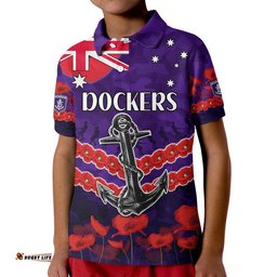 Dockers Football ANZAC Polo Shirt Lest We Forget Amazing Aussie