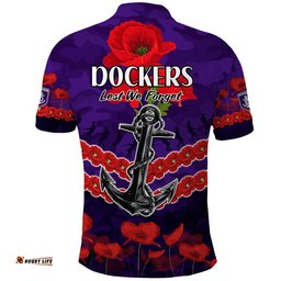 Dockers Football ANZAC Polo Shirt Lest We Forget Amazing Aussie