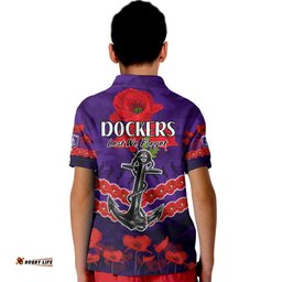 Dockers Football ANZAC Polo Shirt Lest We Forget Amazing Aussie