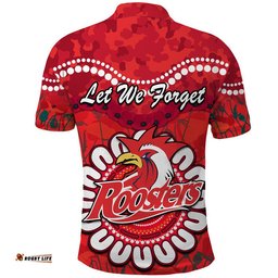 Roosters Rugby ANZAC Polo Shirt Camouflage Poppy Amazing Aussie