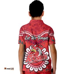 Roosters Rugby ANZAC Polo Shirt Camouflage Poppy Amazing Aussie