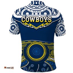 Cowboys Rugby Polo Shirt Aboriginal Art Amazing Aussie