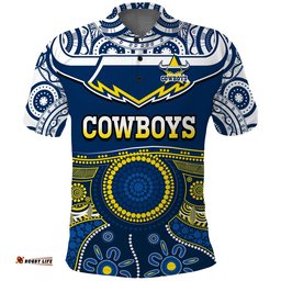 Cowboys Rugby Polo Shirt Aboriginal Art Amazing Aussie