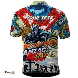 Personalised Titans ANZAC Day Polo Shirt Aboriginal Rising Sun