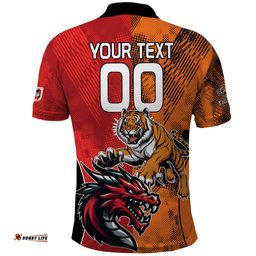 Custom Dragons and Tigers Polo Shirt Rugby Mascot With Sporty Style