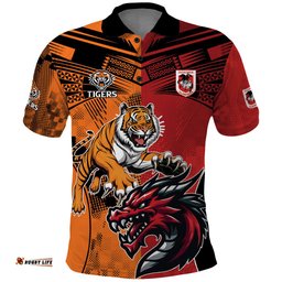 Custom Dragons and Tigers Polo Shirt Rugby Mascot With Sporty Style