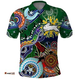 Personalised Rabbitohs NAIDOC Week 2024 Polo Shirt Australia Aboriginal Dot Painting