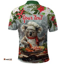 Personalised Koala Chef Christmas in July Polo Shirt
