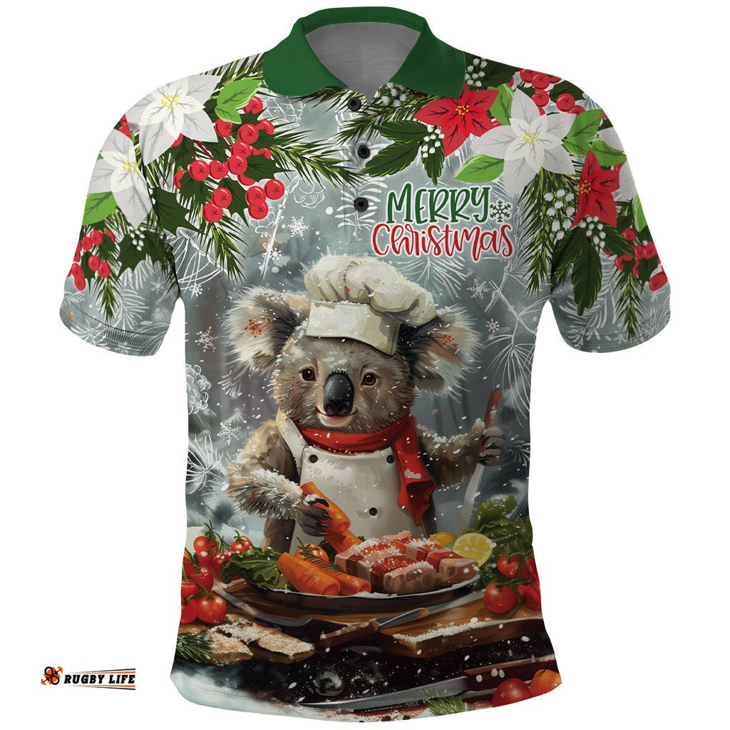 Personalised Koala Chef Christmas in July Polo Shirt