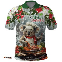 Personalised Koala Chef Christmas in July Polo Shirt