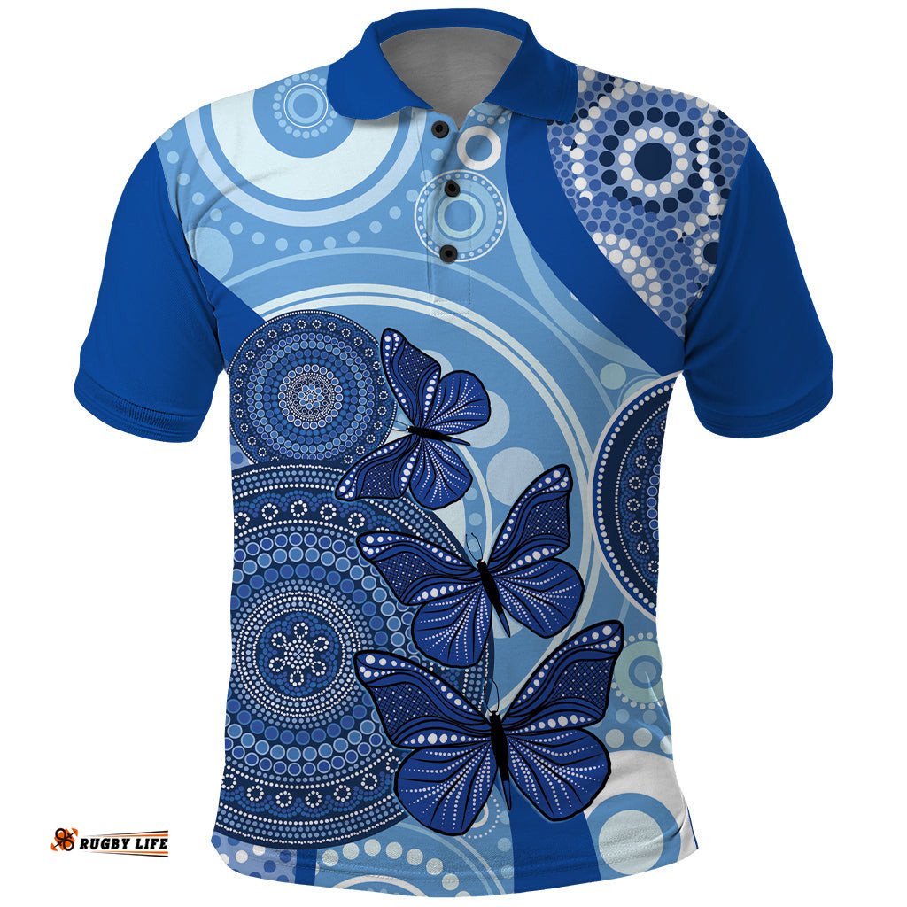 Australia Autism Awareness Polo Shirt 4 April Indigenous Butterfly