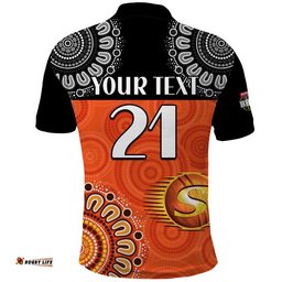 Custom Personalised Perth Scorchers Cricket Polo Shirt Aboriginal Double Boomerang Amazing Aussie