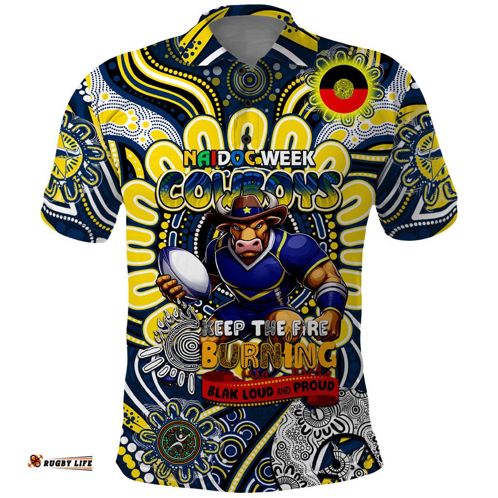 Custom NAIDOC Week 2024 Cowboys Polo Shirt Mascot Rugby