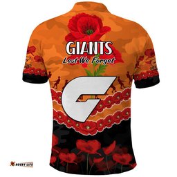 GWS Giants Football ANZAC Polo Shirt Lest We Forget Amazing Aussie