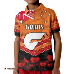 GWS Giants Football ANZAC Polo Shirt Lest We Forget Amazing Aussie
