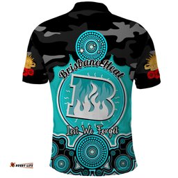 Brisbane Heat ANZAC 2024 Polo Shirt Lest We Forget Poppy Mix Camouflage