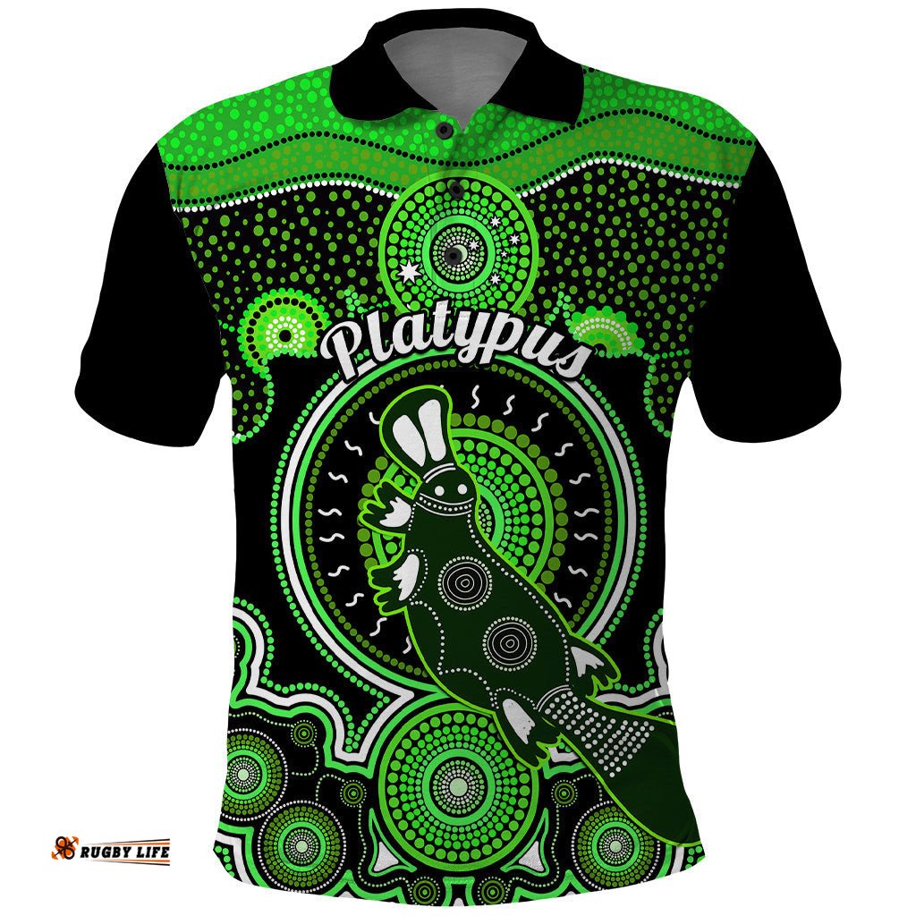 Personalised Australian Astrology Polo Shirt Aboriginal Platypus Zodiac Sign