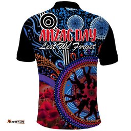 Australia ANZAC Day Polo Shirt Aboriginal Military and Poppy Flowers Style Amazing Aussie