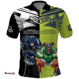 Custom Raiders and Panthers Polo Shirt Together Sporty Style