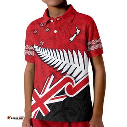 Waitangi Polo Shirt Aotearoa Tino Rangatiratanga Flag with Silver Fern Amazing Aussie