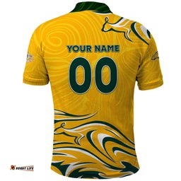 Personalised Australia Soccer Matildas Polo Shirt Kangaroo Tornado Yellow