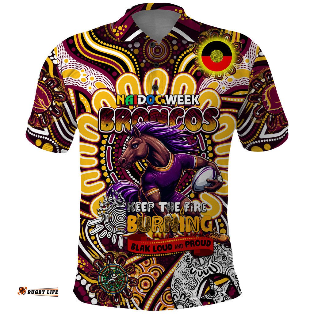 Custom NAIDOC Week 2024 Broncos Polo Shirt Mascot Rugby