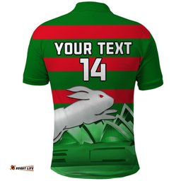 Custom Australia Day Rabbitohs Polo Shirt NRL 2024 Sydney Opera House With Map