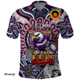 Custom NAIDOC Week 2024 Eagles Polo Shirt Mascot Rugby