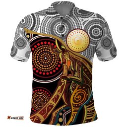 Aboriginal Kangaroo Pattern Dot Art Polo Shirt TS04