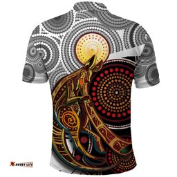 Aboriginal Kangaroo Pattern Dot Art Polo Shirt TS04