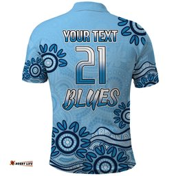 Custom NSW Blues Cockroach Blooded Aboriginal Inspired Polo Shirt