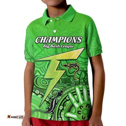 Custom Personalised Sydney Thunder Cricket Champions Polo Shirt Lizard Indigenous Aboriginal Amazing Aussie