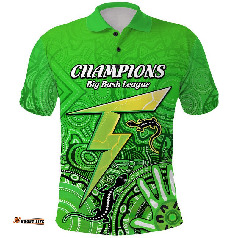 Custom Personalised Sydney Thunder Cricket Champions Polo Shirt Lizard Indigenous Aboriginal Amazing Aussie