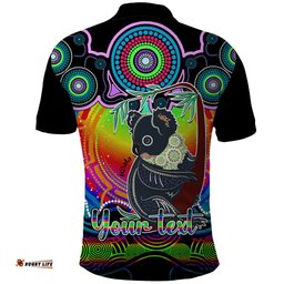 Personalised Australia Cancer Koala Zodiac Polo Shirt Auz Astrology Aboriginal - Rainbow
