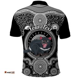 Personalised Australian Astrology Polo Shirt Aboriginal Tasmania Devil Zodiac Sign