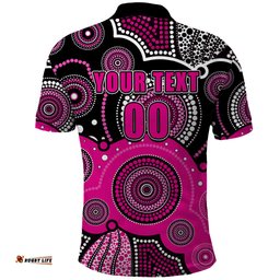 Custom Text And Number Sixers BBL Polo Shirt Aboriginal Patterns Black Version