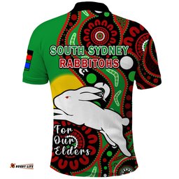 Rabbitohs Rugby NAIDOC 2023 Polo Shirt For Our Elders Aboriginal Amazing Aussie