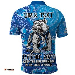 Personalised Bulldogs NAIDOC Week 2024 Polo Shirt Aboriginal Fire Burning Sparks