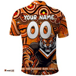 Custom Australia NAIDOC Week 2024 Polo Shirt Wests Tigers Mascot Keep The Fire Burning