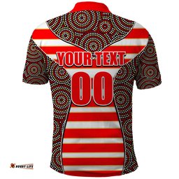NRL - Dolphins Polo Shirt Mix Dot Aboriginal