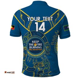 Custom NRL Eels NAIDOC Week Polo Shirt Keep The Fire Burning Indigenous Art