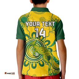 Custom Text And Number Australia Soccer Polo Shirt Kangaroos Matildas 2023 FIFA Womens World Cup Amazing Aussie
