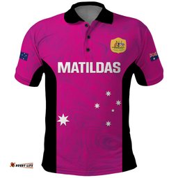 Custom Australia Soccer Polo Shirt Matildas Go Champions - Pink
