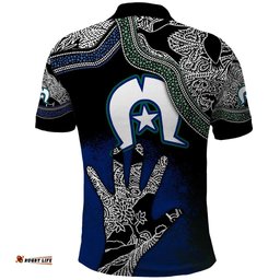 Black And White Aboriginal - Torres Strait Islanders Flag Polo Shirt TS04